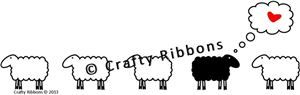 I love Ewe Ribbon - Flock Digi Stamp